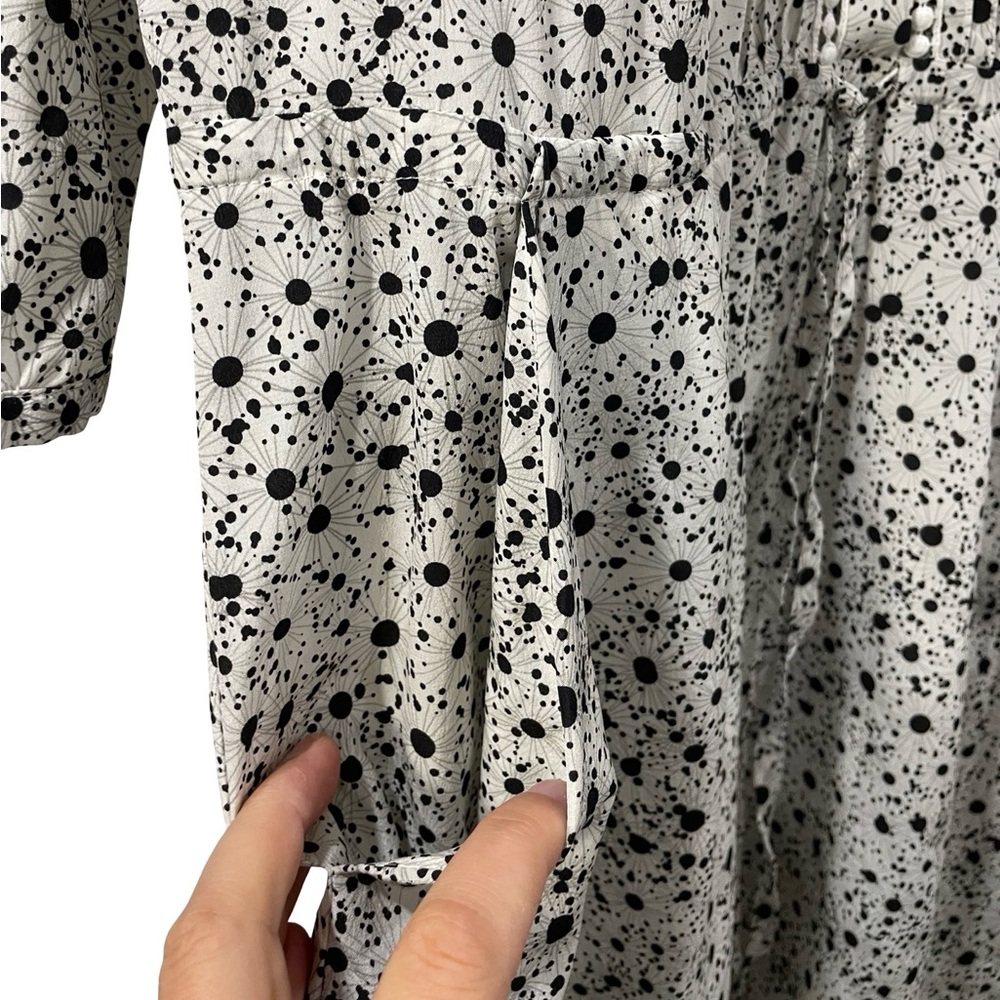 [4] CLUB MONACO Dress silk white black splatter summer wedding mini - Picture 5 of 8